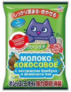 Наполнитель комкующийся Japan Premium Pet молоко кокосовое и аромат японского чая