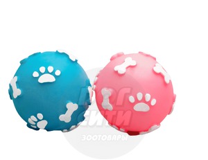 Игрушка Пижон Мячик пищащий Лапки для собак 5,5 см микс